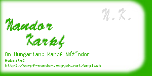 nandor karpf business card